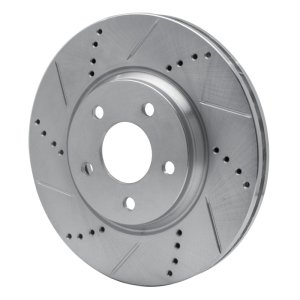 Chevrolet HHR Brake Rotor (1) - Front Left - R1 Concepts - Drilled & Slotted - Silver - `04-`12